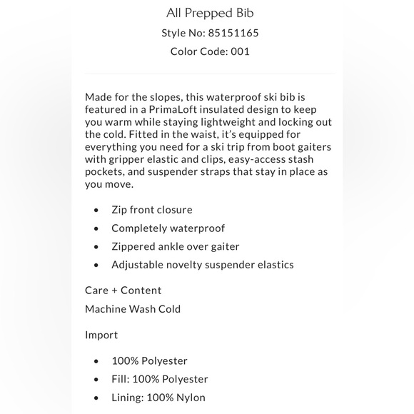 ALL PREPPED SKI BIB BY FREE PEOPLE - Picture 3 of 12